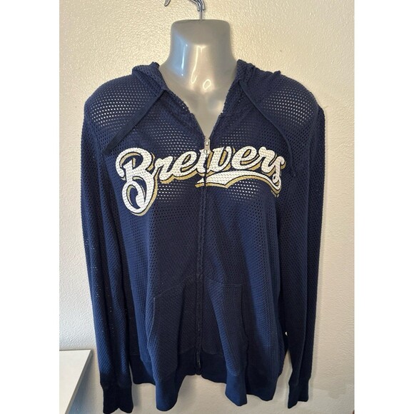 Milwaukee Brewers Full Zip Hoodie Size XL - Picture 1 of 7